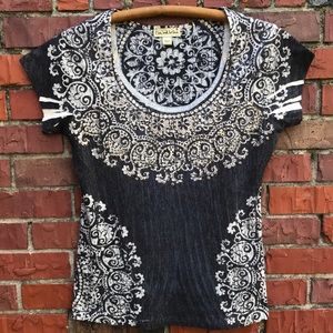 Live & Let Live Short Sleeve Women’s Top Sm Blue